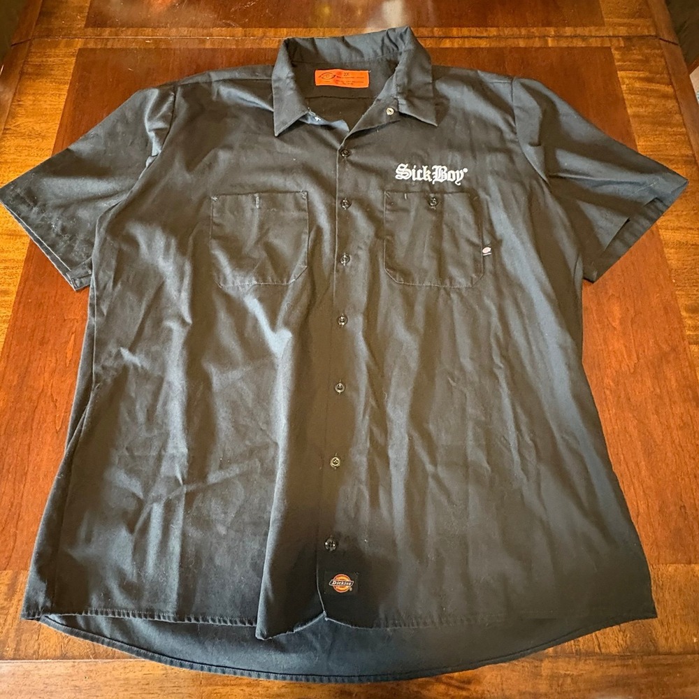 Dickies Sick Boy Motorcycles Skull Work Shirt Black 2X
